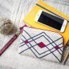 Hand Woven Cotton with Hand Embroidery Wristlet ( Natural Cotton color )