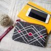 Hand Woven Cotton with Hand Embroidery Wristlet ( Black color )