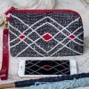 Hand Woven Cotton with Hand Embroidery Wristlet ( Black color )