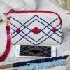 Hand Woven Cotton with Hand Embroidery Wristlet ( Natural Cotton color )