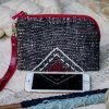 Hand Woven Cotton with Hand Embroidery Wristlet ( Black color )