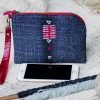 Traditional LUA Fabric wristlet ( Indigo Blue Color )